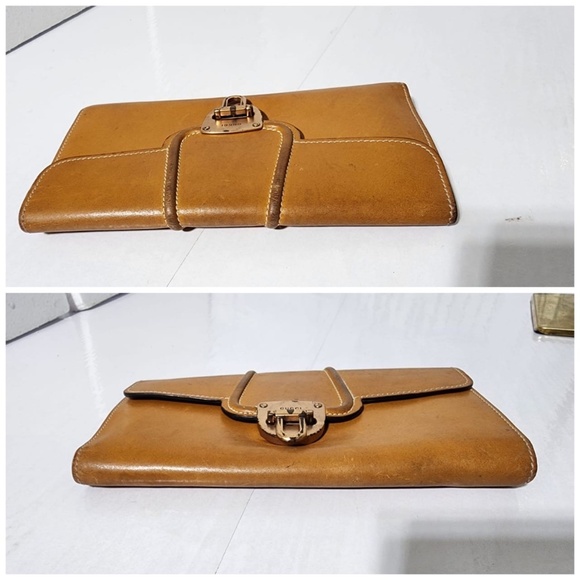 Authentic GUCCI Vintage Long Logo Plate Wallet Yellow - Picture 4 of 14